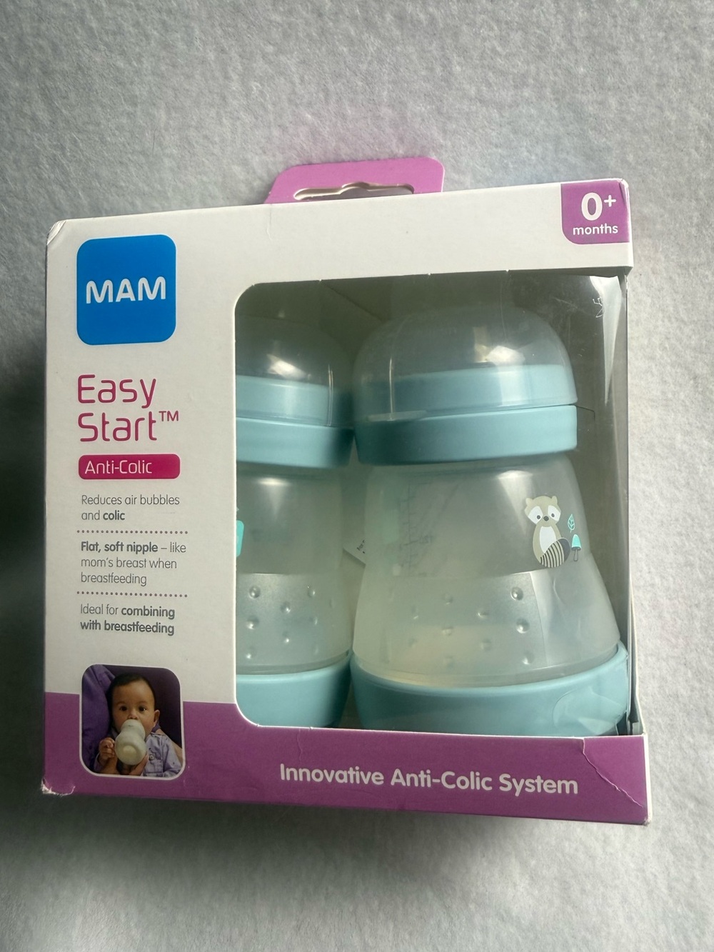 MAM Easy Start Anti-Colic Baby Bottles 5 oz 2-Pack 0+ Months